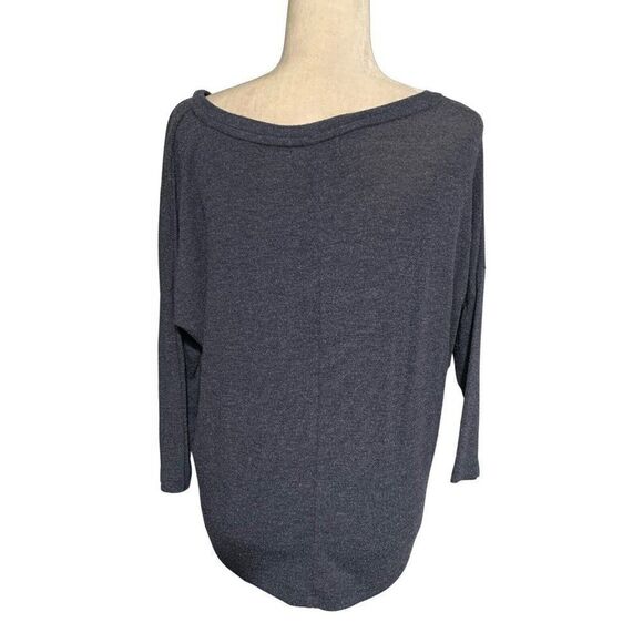 velvet graham spencer Womens Navy Blue Long Sleeve Over Sized Sweater Top Small - Picture 2 of 5